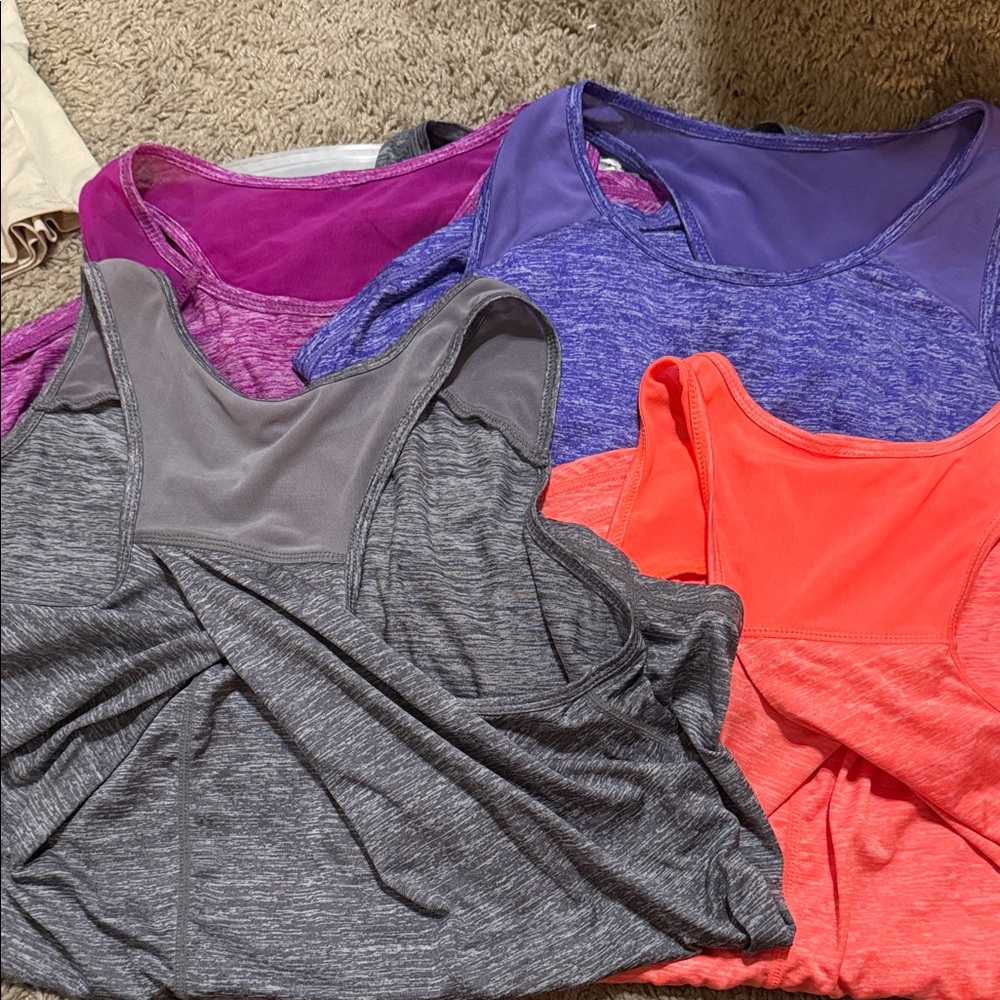 Amazon Women's Tank Tops in Gray, Purple, and Orange